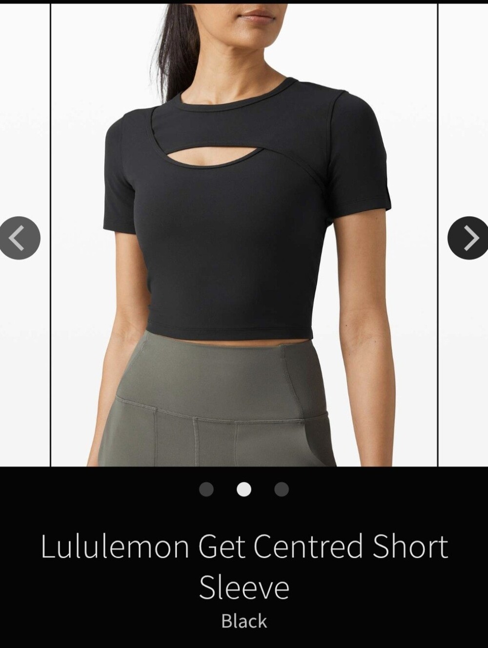 Lululemon athletica Get Centred Short Sleeve Crop Top - BLACK
